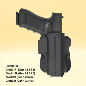 G17 OWB Holster Fits Glock 31 17 17L Gen 1-5 G22 Gen 4-1 9mm Tactical Gun Holder