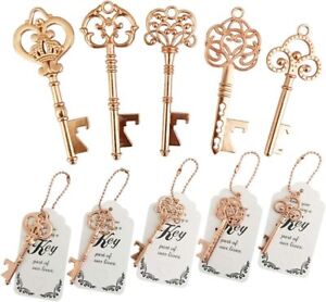 tKey Bottle Opener 100 Pcs, Wedding Party Favors for Guests with Card Tag,Chain