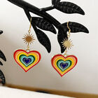 Rainbow Heart Sun Dangle Earrings Cute Y2K Pride Jewelry Couples Gift For Lovers