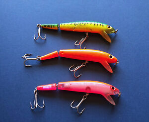 Vintage Storm Pre Rapala Jointed Thunderstick minnow fishing lure lot of (3)