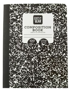 (5 pack)100 Sheet Pen+Gear Black Marbled COLLEGE Ruled Composition Notebooks...