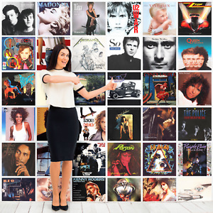 80's MUSIC ALBUM COVERS POSTERS VINTAGE PRINTS  A4 SQUARE 21X21CM LAMINATED