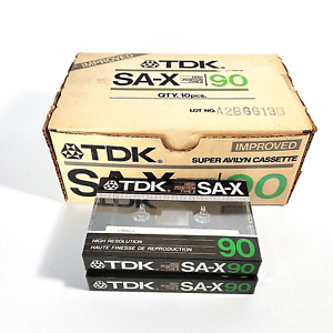 Two TDK SA-X90 High Position Type II Blank Cassette Tapes Japan 1985