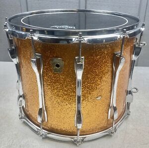 New ListingLUDWIG GOLD SPARKLE MARCHING SNARE DRUM CONVERTED TO SMALL BASS DRUM 3159152