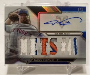 New ListingJacob DeGrom 2016 Topps Triple Threads 4 COLOR PATCH AUTO 1/3 - 3 MADE !