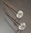 Pair Murano Italy Venetian GLASS Parts Replacement NAILS PIN Flower Prism 1.5