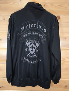 Victorious Track Jacket Men Size 2XL Straps Buttons Affliction Style Y2k Grunge