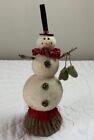 Bethany Lowe Christmas Snowman Figurine With Mittens, Unsigned
