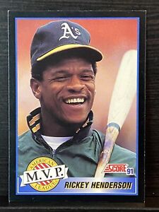 1991 Score Baseball Card 875 Rickey Henderson MVP SR