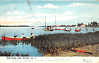 1907 Boats in the Cove Sag Harbor LI NY post card
