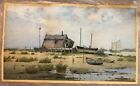 Antique 1892 Watercolor Coastal Landscape Seascape painting SIGNED LISTED ARTIST
