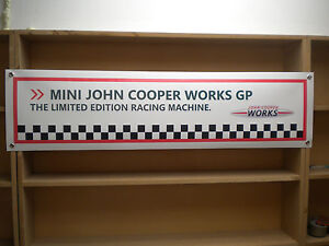 John Cooper Works GP Mini BANNER Car Workshop Garage Display Show sign