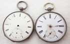 LOT OF 2 ANTIQUE SWISS .800 GERMAN SILVER KEY WIND POCKET WATCHES PARTS REPAIR