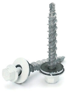 #10 Hex Washer Head Roofing Screws Mech Galv Mini-Drillers | White Finish