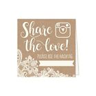 25 Kraft Lace Wedding Hashtag Signs Rustic Vintage Table Top Place Cards Or Phot