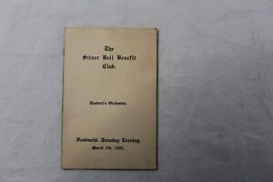 Antique Dance Record Card The Silver Bell Benefit Club Taubert's Orchestra 1905
