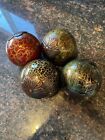 Set 4 Multicolor Glaze Ceramic Metallic Bronze Decorative Orbs Ball Sphere 3”