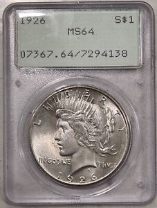New Listing1926 Peace Dollar PCGS MS64 OGH Nice Eye Appeal $1 US Silver Coin