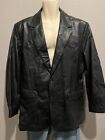 Men's SCULLY Black Leather Sawtooth Western Jacket Blazer Sport Coat Size 46