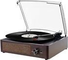 Vinyl Record Player 3-Speed Turntable W/ Built-In Bluetooth Receiver 2 Speakers