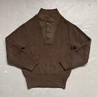 Filson Henley Guide Sweater Knit Military Fisherman Style Olive S-M