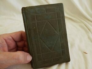 Antique Small German New Testament dated 1886 Hard Cover & Old Holy Card