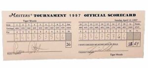 1997 Masters Final Round Scorecard Tiger Woods