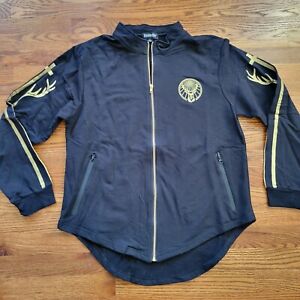 Jagermeister Jacket  Large Black/Gold Full Zip Cotton Track Sweat Jacket