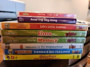 Lot of 6 DVD Cartoon Sesame street Children Classic Animated Kids Movie + 2 CD's
