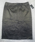 89th & Madison Pencil Skirt Womens NWT Size Large Blk/Gold Foil Diamond
