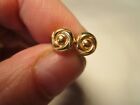 GORGEOUS VINTAGE 14K SOLID GOLD LOVE KNOT 6.8 mm STUD 0.7 g. EARRINGS ESTATE
