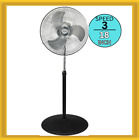 Impress IM-783 18 Inch 3 in 1 Industrial Floor Stand Wall 3 Speed Fan in Black