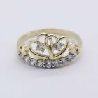 Women's Shiny Crown Ring Real 10K Yellow Gold Size 6.5