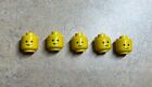 LEGO  VINTAGE Yellow Minifigure Heads Solid Stud 33626ap01 6940 920 483 Lot Of 5