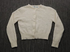 Gap Lambswool Cropped Cardigan Womens XS Ivory Beaded Balletcore Coquette Trendy