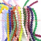 4mm/6mm/8mm Multi-color Round Spacer Loose Gemstone Jade Jewelry Making 15''