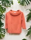 Pure Collection 100% Cashmere Cowl Neck Sweater Winter Fashion Coral Pink Orange