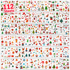 112 Sheets (1200 Styles) Kids Temporary Tattoos for Christmas Gifts, Christmas H