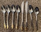 Cambridge Chantal Gold Accent 8 Pc Stainless Silverware Flatware Set Stainless