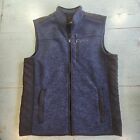 ORVIS Denali Sweater Fleece Vest Navy Blue & Black Full Zip ~ Men’s Large