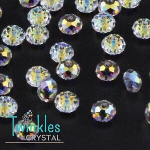 #5040-4mm - Swarovski Crystal Beads Briolette Beads Rondelle Beads Crystal AB
