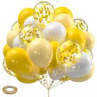 Yellow And White Confetti Balloons,60Pcs 12Inch Pastel Yellow Sunflower Party