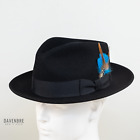 Dobbs Strand Steve Harvey Collection Fedora Hat Mens 7 1/4 Black w/Original Box