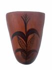 Red Clay Hopi Pueblo Indian Pottery Vase Corn Symbol Growing Plant