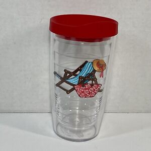 New ListingTervis Classic Tumbler Beach Chair 16 oz Cup with Red Lid