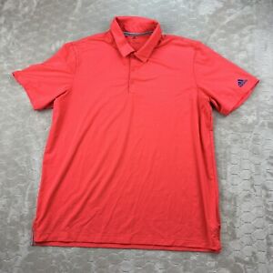 Adidas Shirt Mens XL Red Orange Golf Polo Performance Short Sleeve Adult