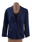 Size 10 Womens Sag Harbor Suit Jacket Blazer Fitted Solid Navy Blue Stretch