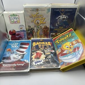 Lot Of 13 VHS Tapes Children’s Movies Including Wizard Of Oz Barney Elmo & More