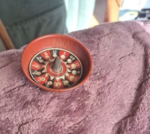 VERY NICE EARLY GERMAN  TIN LITHO  ROULETTE WHEEL PENNY TOY. ESTATE ITEM. 2 INCH