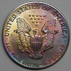1990 American Silver Eagle - Rainbow Toning - Multi-Color Toned Reverse